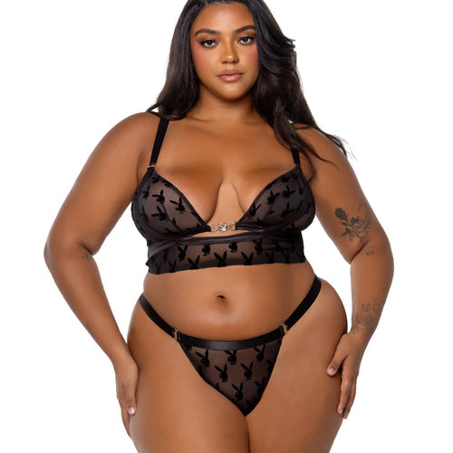 PBLI162 - Playboy Bunny Charm Bralette 2pc Set