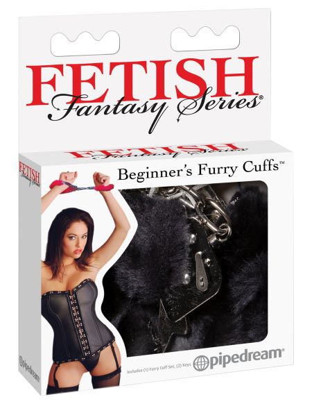 FETISH FANTASY BEGINNERS FURRY CUFFS BLACK