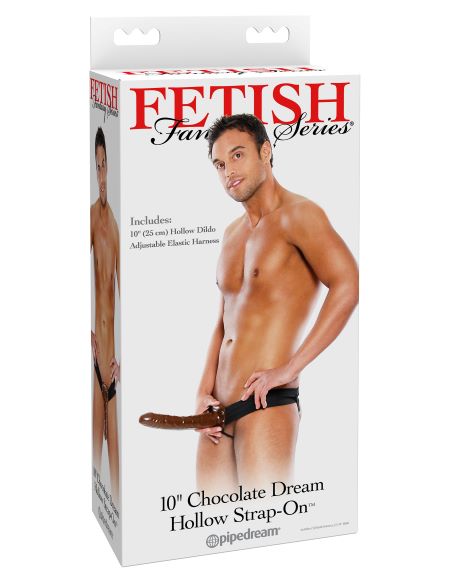 FETISH FANTASY 10IN CHOCOLATE DREAM HOLLOW STRAP ON - PD394800