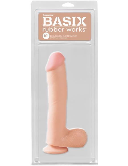 BASIX RUBBER WORKS 10IN DONG W/SUCTION CUP FLESH - PD422221