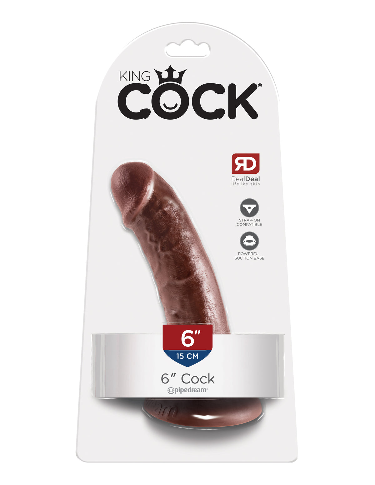KING COCK 6 IN COCK BROWN - PD550129