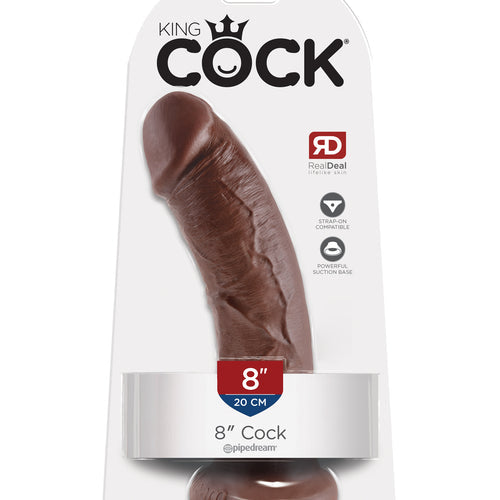 KING COCK 8 IN COCK BROWN - PD550329