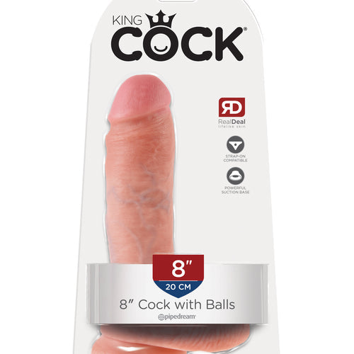 KING COCK 8 IN COCK W/BALLS FLESH - PD550721