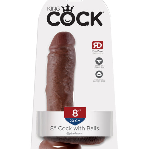 KING COCK 8 IN COCK W/BALLS BROWN - PD550729