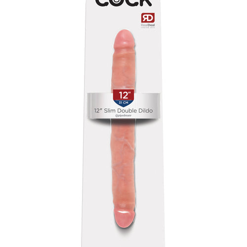 KING COCK 12 IN SLIM DOUBLE DILDO FLESH - PD551621