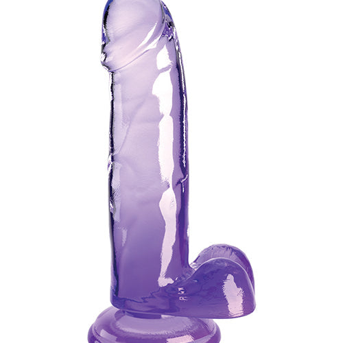 KING COCK CLEAR 7IN W/ BALLS PURPLE - PD575412