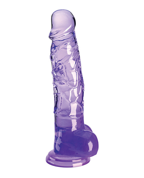 KING COCK CLEAR 8IN W/ BALLS PURPLE - PD575612