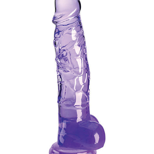 KING COCK CLEAR 8IN W/ BALLS PURPLE - PD575612