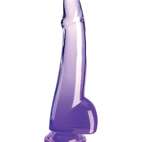 KING COCK CLEAR 10IN W/ BALLS PURPLE - PD576112