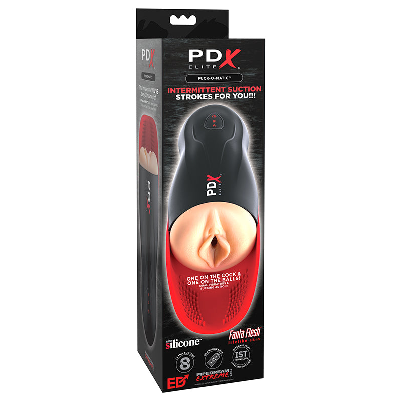PDX Elite Fuck-O-Matic Rechargeable Vibrating Suction Stroker With Ball Cradle-Pinkfoxxx