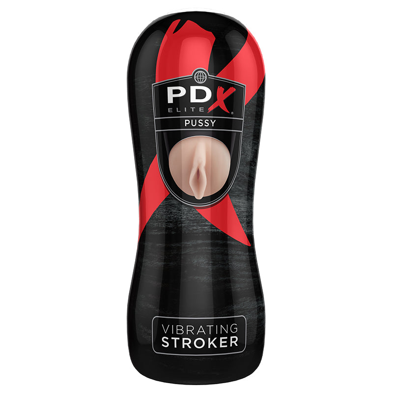 PDX Elite Vibrating Stroker Beige/Black-Pinkfoxxx