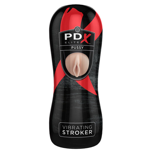 PDX Elite Vibrating Stroker Beige/Black-Pinkfoxxx