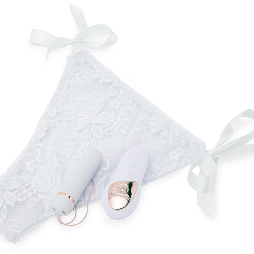 SENSUELLE PLEASURE PANTY WHITE REMOTE CONTROL - NCBTW55WH