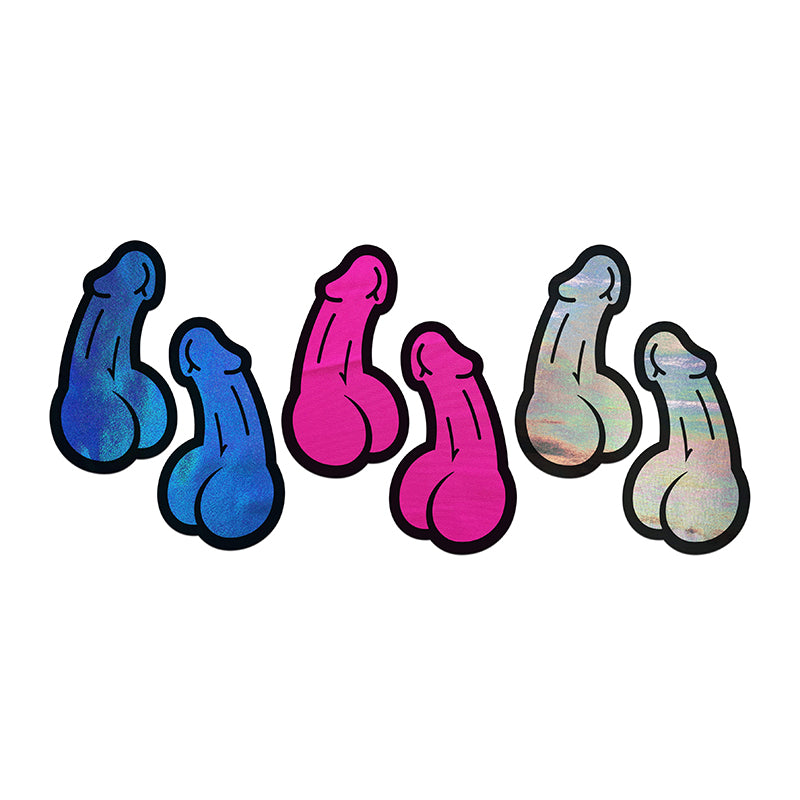 Pastease A Bag of Dicks: 3-Pack of Penis Pasties for Nipples & Skin-Pinkfoxxx