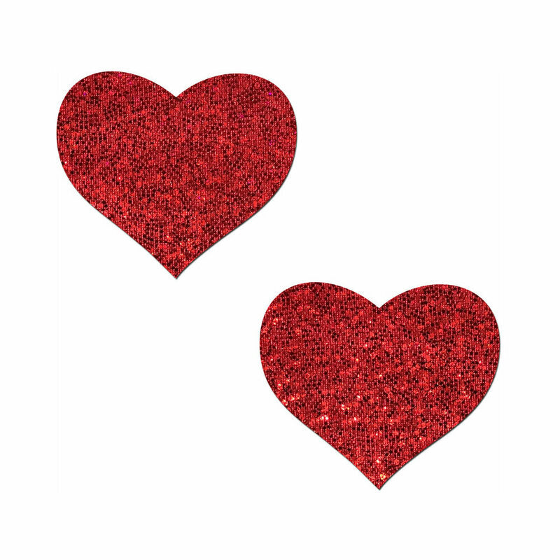 Pastease Glitter Heart Pasties Red-Pinkfoxxx