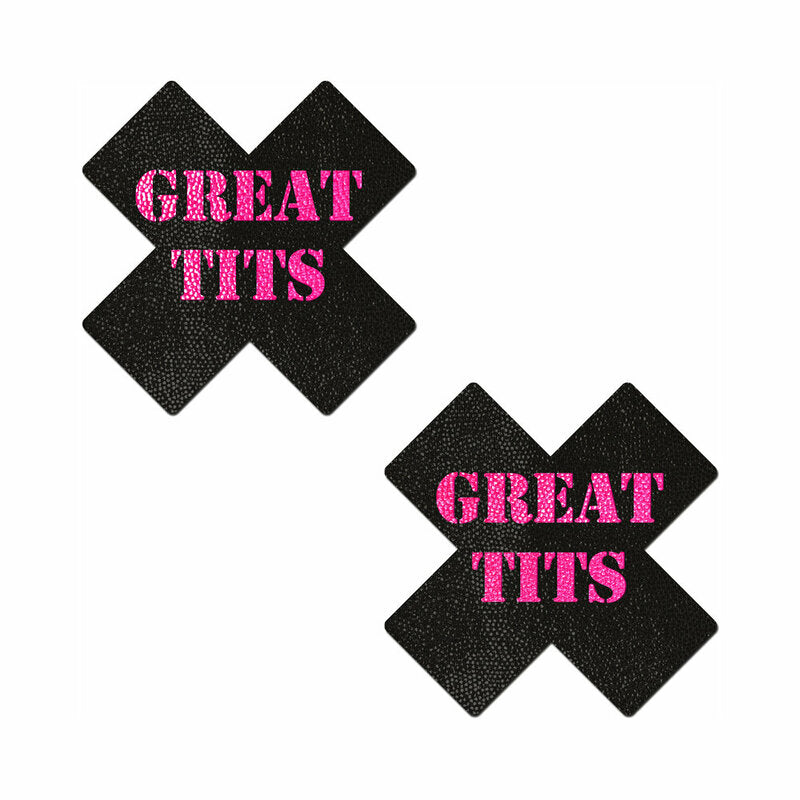 Pastease 'Great Tits' Crosses Pasties Black/Pink-Pinkfoxxx
