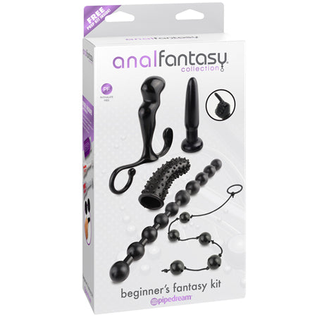 Pipedream Anal Fantasy Collection 5-Piece Beginner's Fantasy Kit Black-Pinkfoxxx