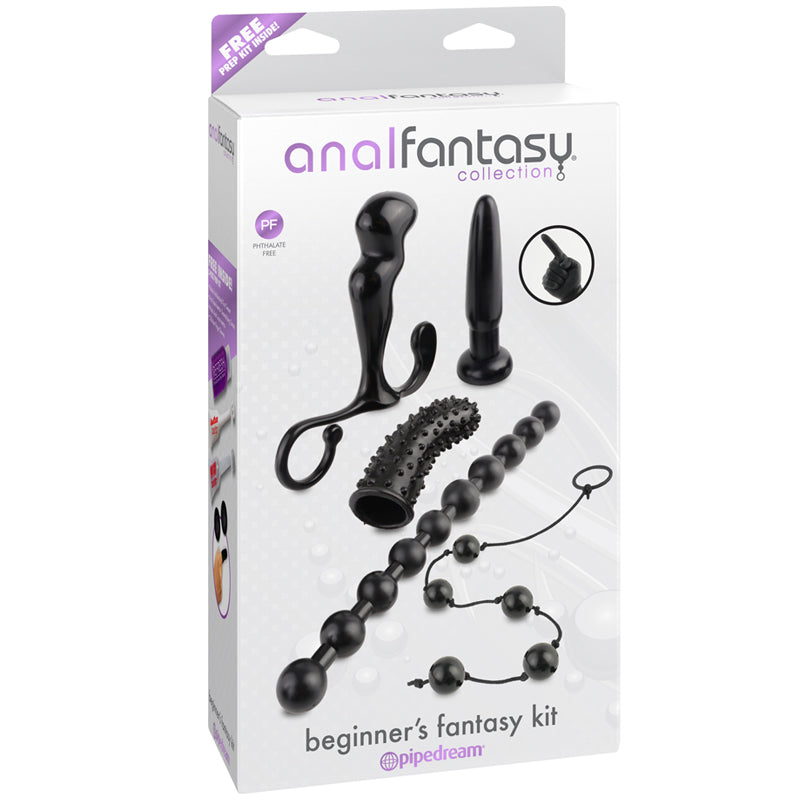 Pipedream Anal Fantasy Collection 5-Piece Beginner's Fantasy Kit Black-Pinkfoxxx