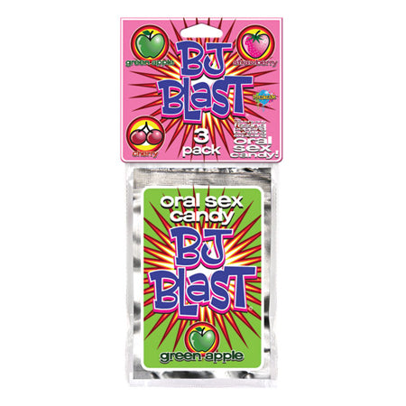 Pipedream BJ Blast 3-Pack Oral Sex Candy (Strawberry, Cherry & Green Apple)-Pinkfoxxx