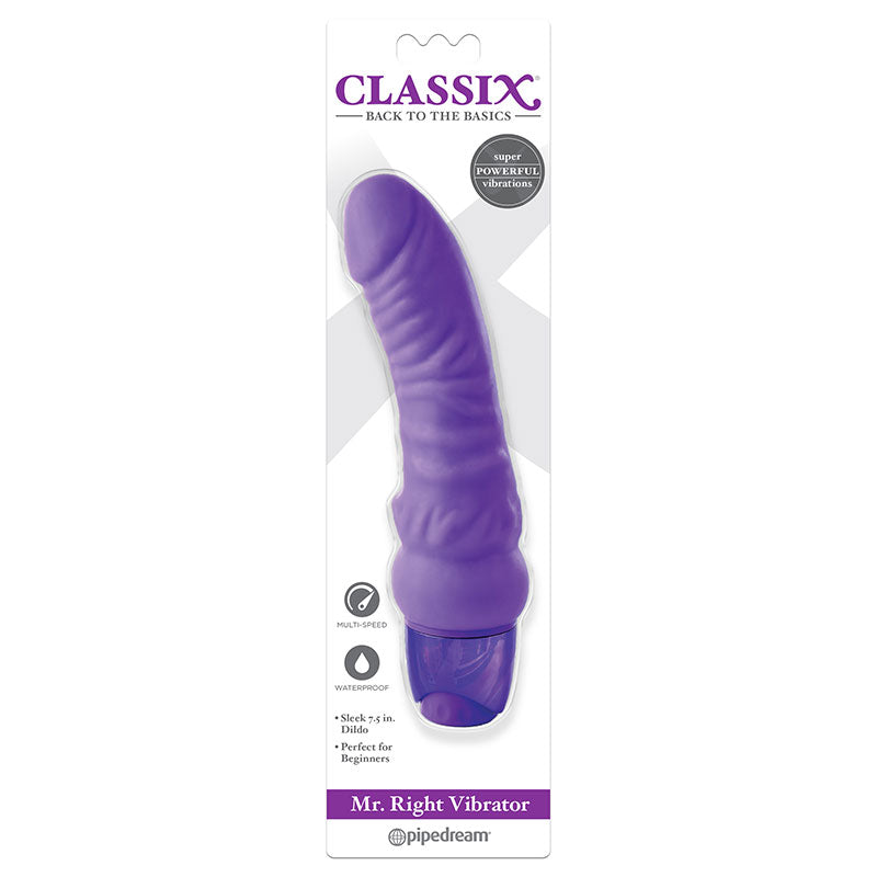 Pipedream Classix Mr. Right Vibrator Realistic 6.5 in. Vibrating Dildo-Pinkfoxxx