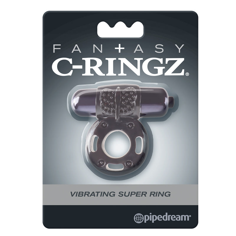 Pipedream Fantasy C-Ringz Vibrating Super Ring With Bullet Black-Pinkfoxxx