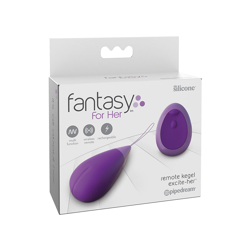 Pipedream Fantasy For Her Remote Kegel Excite-Her Rechargeable Silicone Trainer Purple-Pinkfoxxx