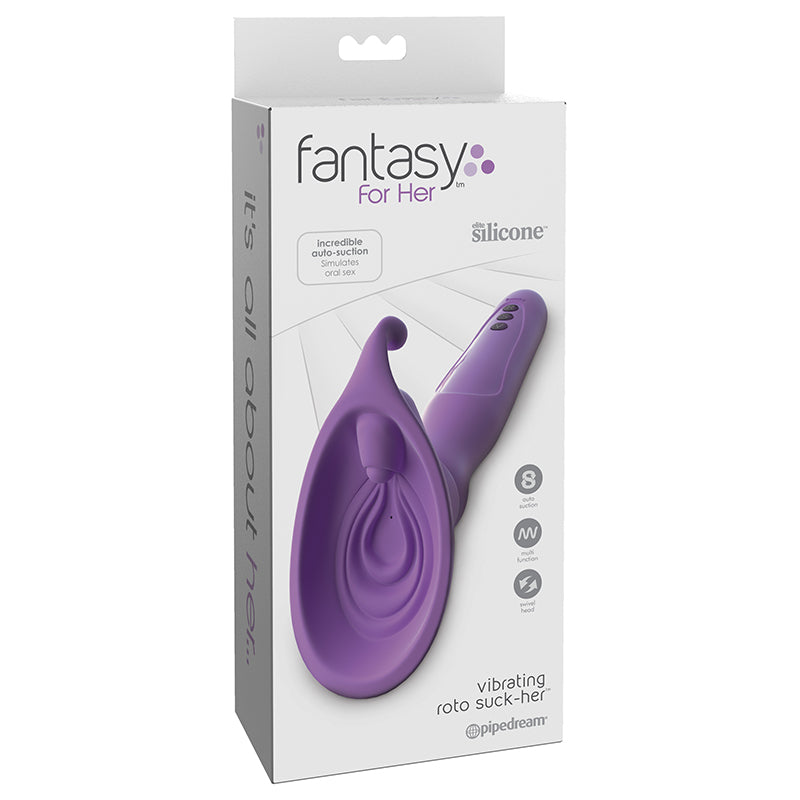 Pipedream Fantasy For Her Vibrating Roto Suck-Her Silicone Vulva Pump Purple-Pinkfoxxx