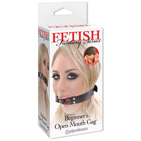 Pipedream Fetish Fantasy Series Adjustable Beginner's Open Mouth Gag Black-Pinkfoxxx