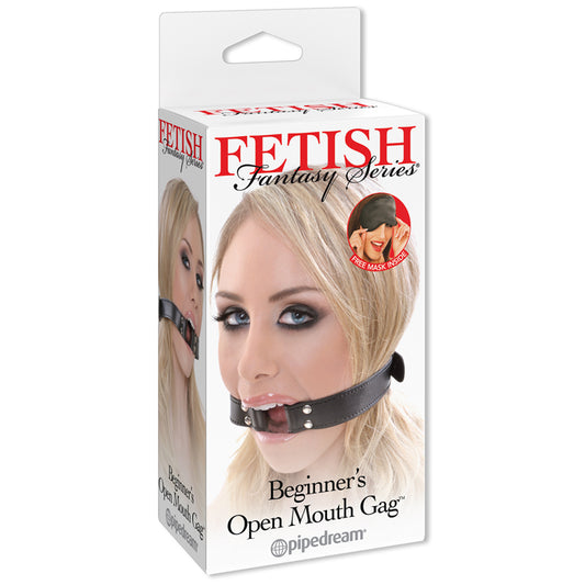 Pipedream Fetish Fantasy Series Adjustable Beginner's Open Mouth Gag Black-Pinkfoxxx