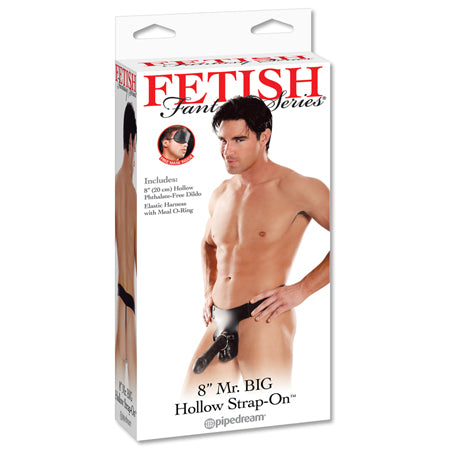 Pipedream Fetish Fantasy Series Mr. Big 8 in. Hollow Strap-On With Balls Black-Pinkfoxxx
