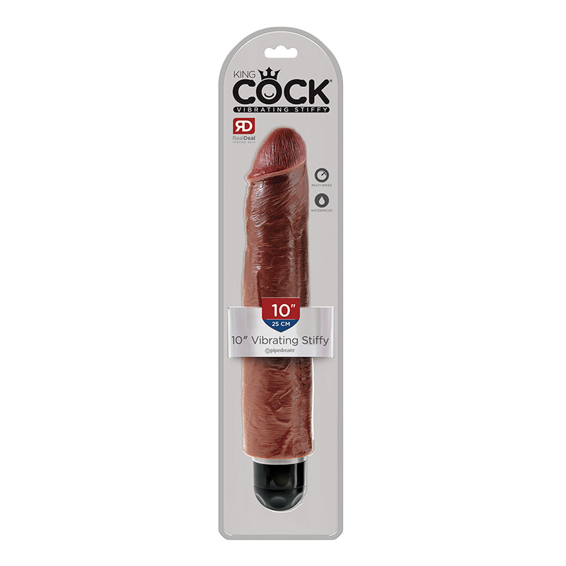 Pipedream King Cock 10 in. Vibrating Stiffy Realistic Dildo-Pinkfoxxx