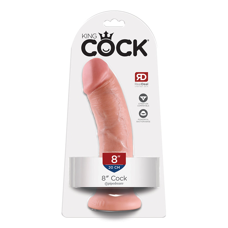 Pipedream King Cock 8 in. Cock Realistic Dildo With Suction Cup-Pinkfoxxx