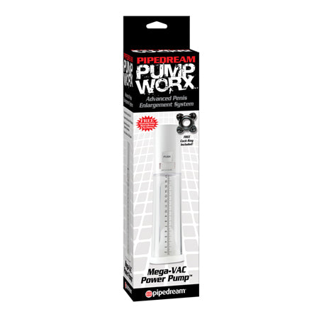 Pipedream Pump Worx MEGA-VAC Power Pump Clear/White-Pinkfoxxx