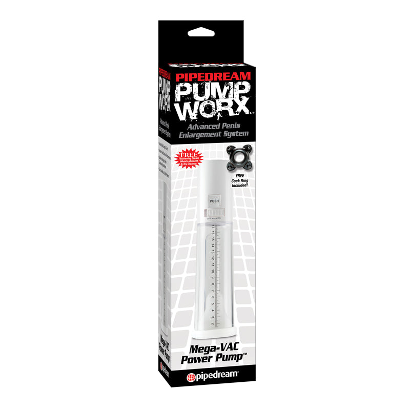 Pipedream Pump Worx MEGA-VAC Power Pump Clear/White-Pinkfoxxx
