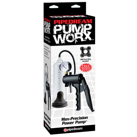 Pipedream Pump Worx Max-Precision Power Pump Clear/Black-Pinkfoxxx
