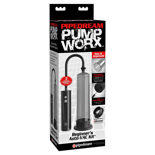 Pipedream Pump Worx Rechargeable Beginner's Auto-VAC Kit Black-Pinkfoxxx