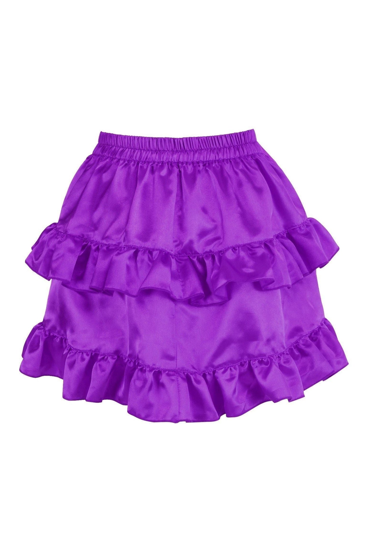 Purple Satin Ruched Bustle Skirt