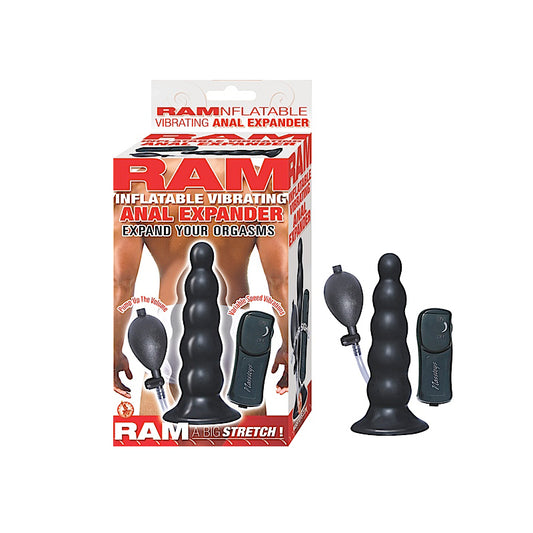 Ram Inflatable Vibrating Anal Expander (Black)-Pinkfoxxx