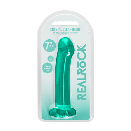 RealRock Crystal Clear Non-Realistic 7 in. Dildo With Suction Cup-Pinkfoxxx