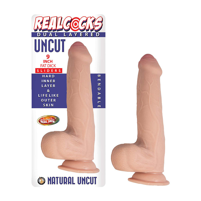 Realcocks Dual Layered Uncut Slider Fat Dick 9 in.-Pinkfoxxx