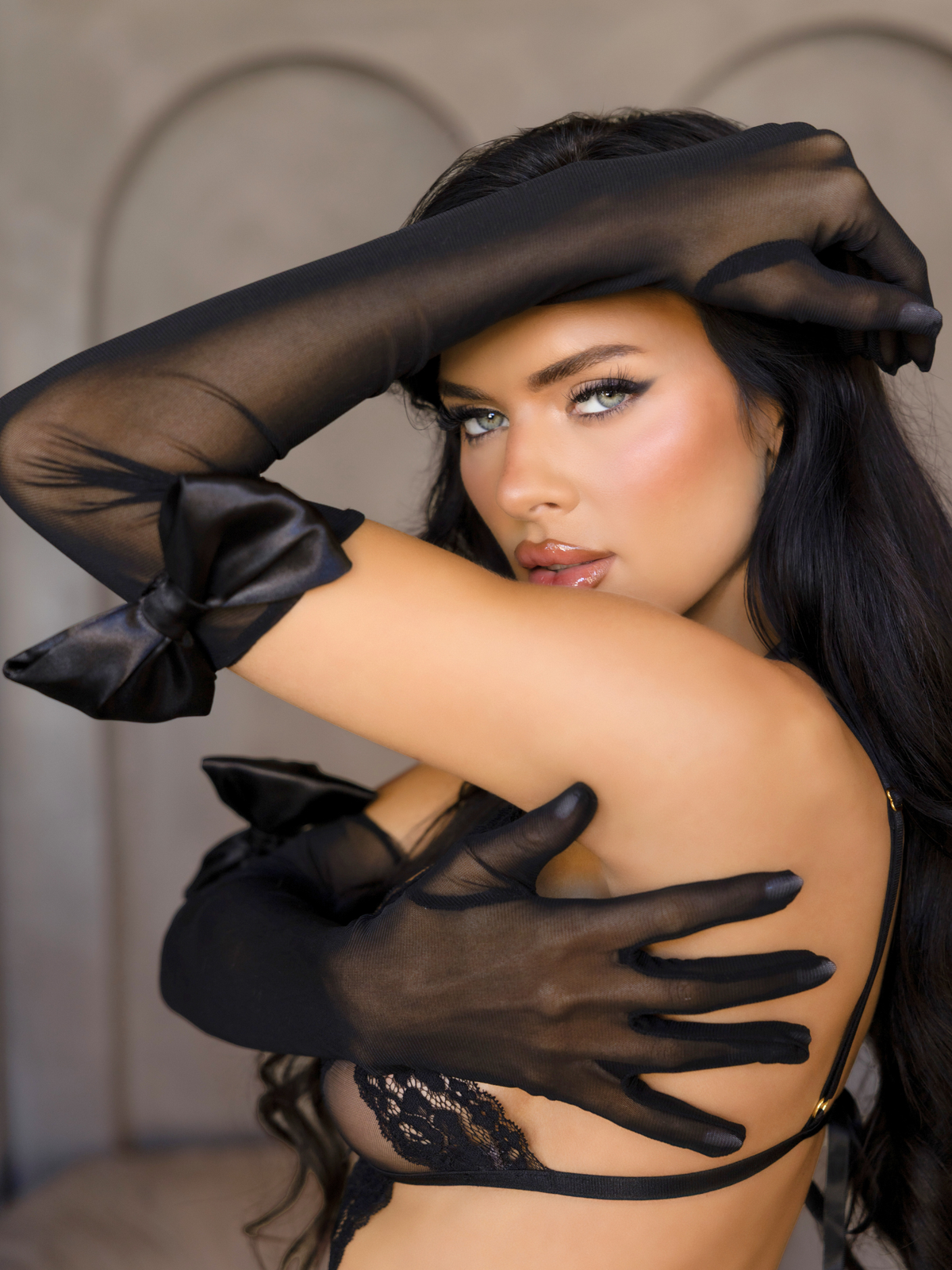 Bow Top Mesh Gloves - 2044 00222