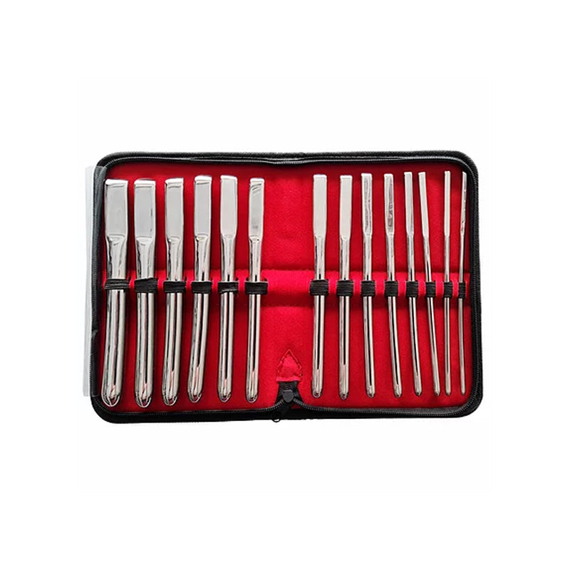 Rouge Stainless Steel Uterine Hegar Set 14 Pieces In Case-Pinkfoxxx