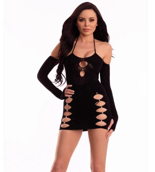 SAVAGE ME SEDUCTION CUTOUT DRESS BLACK - SB241