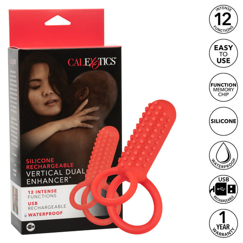 SILICONE RECHARGEABLE VERTICAL DUAL ENHANCER - SE184340