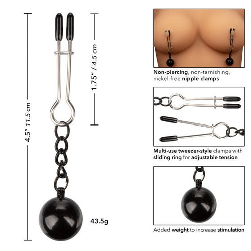 NIPPLE GRIPS WEIGHTED TWEEZER NIPPLE CLAMPS - SE255110