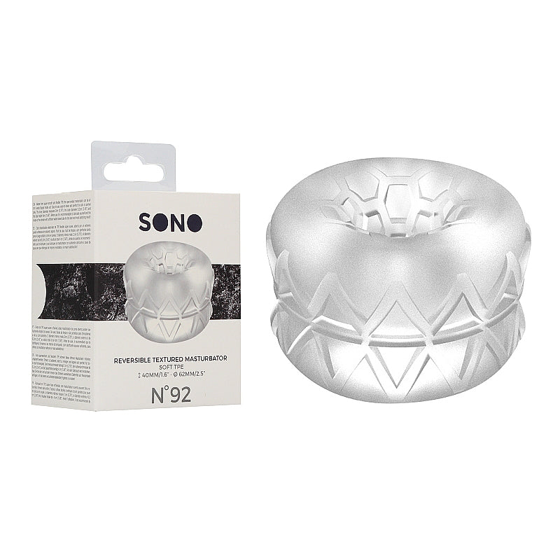 SONO Reversible Textured Masturbator Clear-Pinkfoxxx