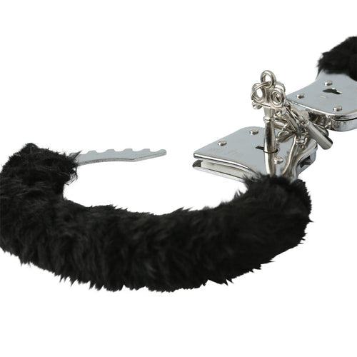 SEX & MISCHIEF FURRY HANDCUFFS BLACK - SS10066