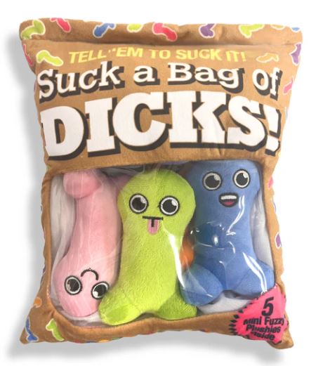 PLUSHY PILLOW SUCK A BAG OF DICKS