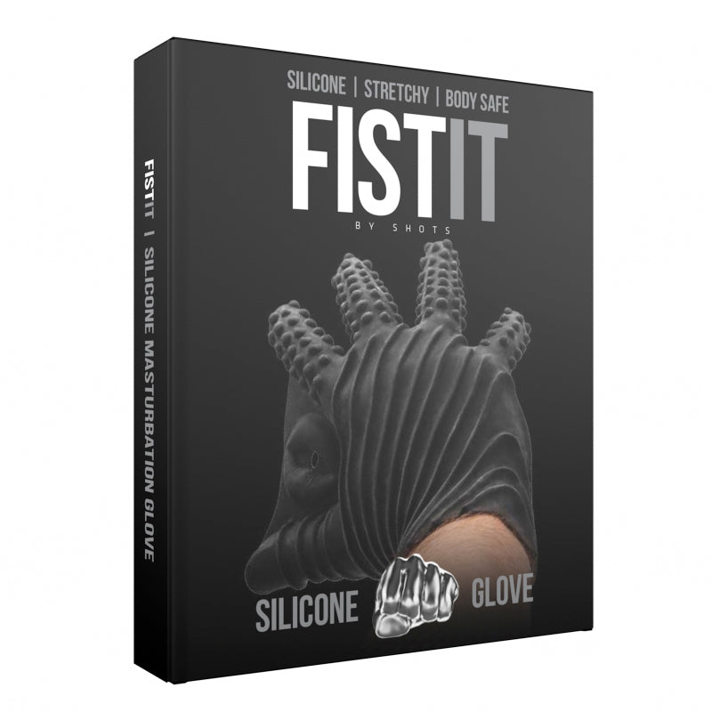 Shots Fist It Silicone Glove Black-Pinkfoxxx