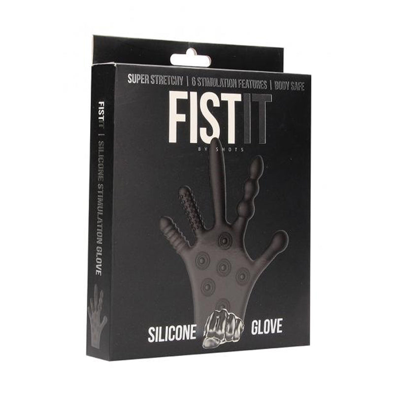 Shots Fist It Silicone Glove Black-Pinkfoxxx